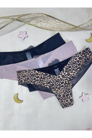 Трусики бразилиана из микрофибры и кружева Coeur Joie 2129